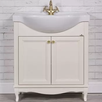 Тумба под раковину ValenHouse Эллина 80 бежевый ручки золото