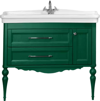 Тумба под раковину ValenHouse Эстетика 100 зеленый ручки хром
