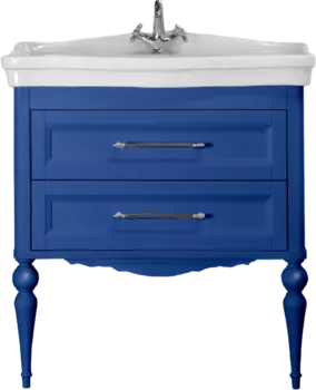Тумба под раковину ValenHouse Эстетика 80 синий ручки хром