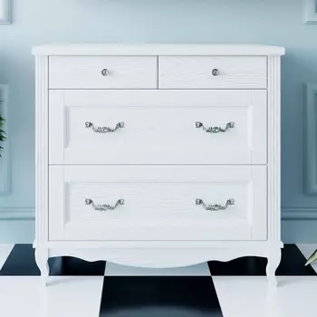 Комод ValenHouse Лиора 90 белый фурнитура хром