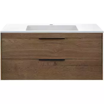 Тумба под раковину Vincea Chiara 2D 100, подвесная, 2 ящика, дуб табак