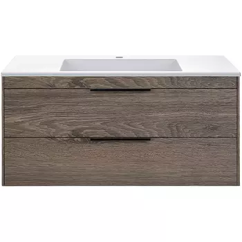 Тумба под раковину Vincea Chiara 2D 100, подвесная, 2 ящика, темный дуб