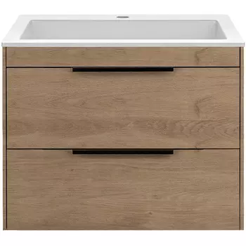 Тумба под раковину Vincea Chiara 2D 60, подвесная, 2 ящика, натуральный дуб