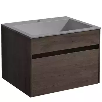 Тумба под раковину Vincea Chiara 60 подвесная, темный дуб
