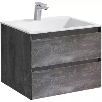 Тумба под раковину Vincea Luka 60 подвесная, 2 ящика, камень