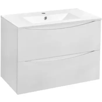 Тумба под раковину Vincea Mia 75, подвесная, белая глянцевая