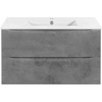 Тумба под раковину Vincea Mia Slim 90, подвесная, 2 ящика, бетон