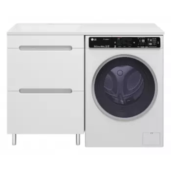 Тумба под стиральную машину Misty Байкал 55 белая глянцевая