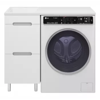 Тумба под стиральную машину Misty Байкал 40 белая глянцевая