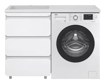 Тумба под стиральную машину Misty Чегет 55 белая глянцевая