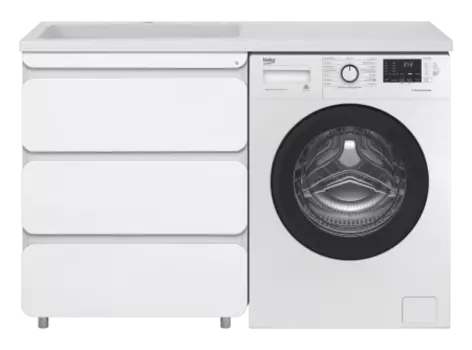 Тумба под стиральную машину Misty Чегет 70 белая глянцевая