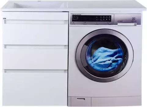 Тумба под стиральную машину Misty Фостер 55 белая глянцевая