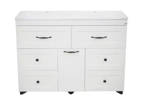 Тумба с двумя раковинами Misty Дуэт 120 белая матовая