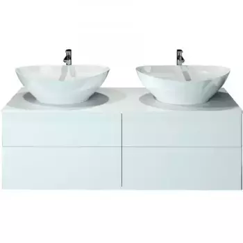 Тумба с двумя раковинами Orange Otto 130 белая глянцевая