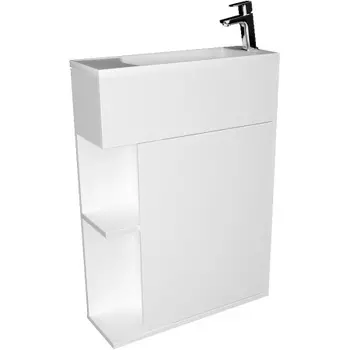 Тумба с раковиной 1MarKa Stretto 70 белая глянцевая