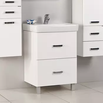 Тумба с раковиной напольная Aquaton Америна 60 Н белый глянцевый