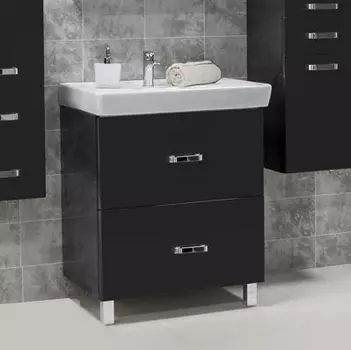 Тумба с раковиной Акватон Америна Н 70 черная