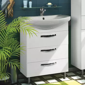 Тумба с раковиной напольная Aquaton Ария Н 65 белый