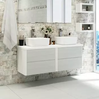 Тумба с раковиной Акватон Брук 120 (60+60) дуб латте