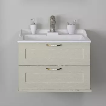 Тумба с раковиной подвесная Aquaton Леон 65 бежевый