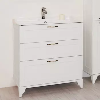 Тумба с раковиной напольная Aquaton Леон 80 белый