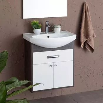 Тумба с раковиной Aquanet Грейс 60 1 ящик, 2 фасада, дуб кантенбери