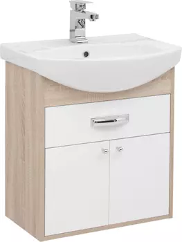 Тумба с раковиной Aquanet Грейс 60 1 ящик, 2 фасада, дуб сонома
