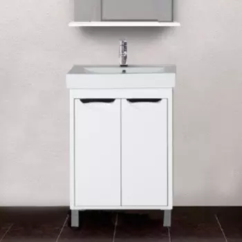 Тумба с раковиной Aquanet Гретта 60 2 двери белая