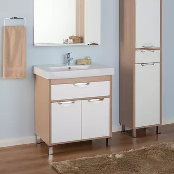 Тумба с раковиной Aquanet Гретта 75 светлый дуб