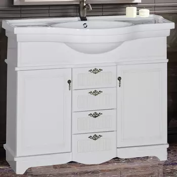 Тумба с раковиной Aquanet Луис 100 белая