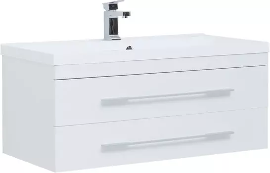 Тумба с раковиной Aquanet Нота 100 белая