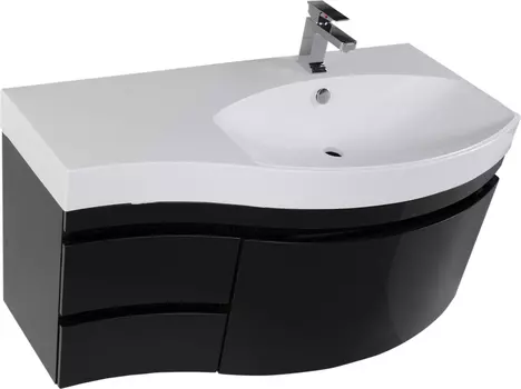 Тумба с раковиной Aquanet Опера 1-115 черная с ящиком R