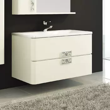 Тумба с раковиной Aquanet Паллада 80 слоновая кость