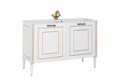 Тумба под раковину Aquanet Паола 120 белая, золото
