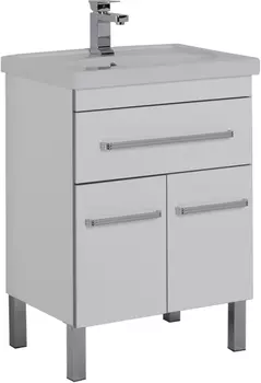 Тумба с раковиной Aquanet Сиена 60 белая, 1 ящик, 2 двери