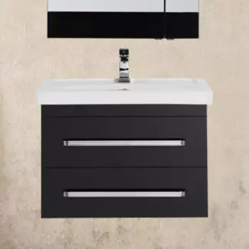 Тумба с раковиной Aquanet Сиена 70 подвесная черная