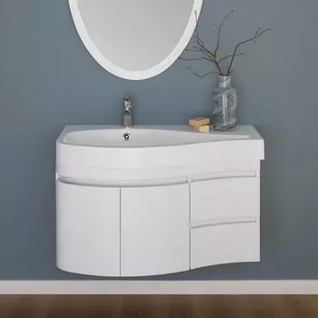 Тумба с раковиной Aquanet Сопрано 95 L белый