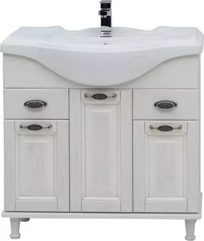 Тумба с раковиной Aquanet Тесса Декапе 85 жасмин, серебро