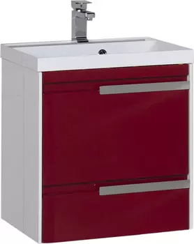 Тумба с раковиной Aquanet Тиволи 60 бордо
