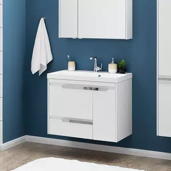 Тумба с раковиной Aquanet Тиволи 80 белая