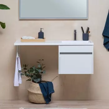 Тумба с раковиной Aquanet Токио 110x48.2 R 1 ящик