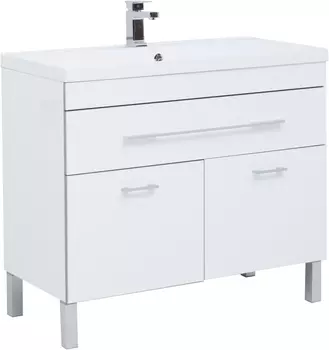 Тумба с раковиной Aquanet Верона 100 белая, 1 ящик, 2 двери