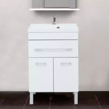 Тумба с раковиной Aquanet Верона 58 белая, 1 ящик, 2 двери