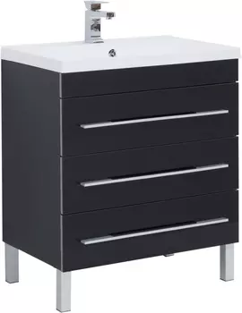 Тумба с раковиной Aquanet Верона 75 черная