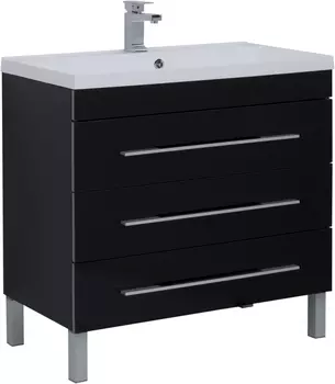 Тумба с раковиной Aquanet Верона 90 черная