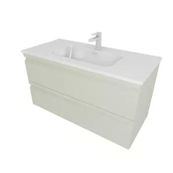 Тумба с раковиной AQUATEK Вега 100 подвесная, 2 ящика, шалфей зеленый