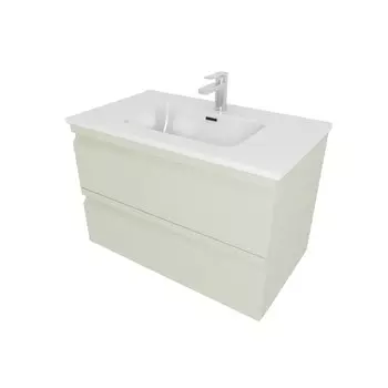 Тумба с раковиной AQUATEK Вега 80 подвесная, 2 ящика, шалфей зеленый