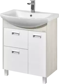 Тумба с раковиной Aquaton Бекка 70 белый - светлое дерево