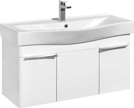 Тумба с раковиной Aquaton Беверли 100 белый глянец