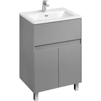 Тумба с раковиной Aquaton Форест 60 серый матовый